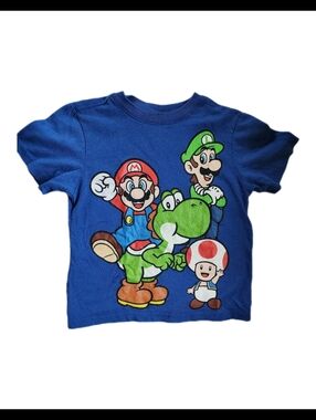 Blue Super Mario Graphic Kids Tee